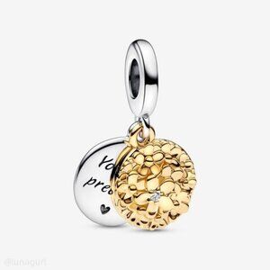 Pandora Golden chrysanthemum charm